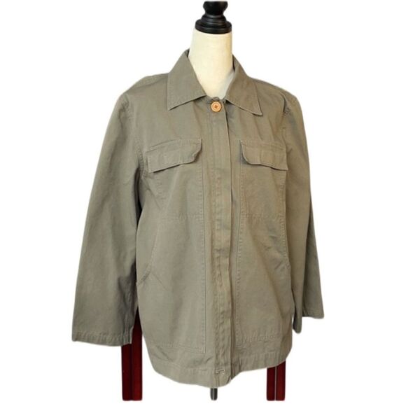 DKNY Men’s Olive Green Khaki Zip Up Lightweight Jacket (Men’s Size: Large) - Picture 2 of 14